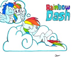 Size: 3300x2550 | Tagged: safe, artist:toddy47586, rainbow dash, soarin', g4, cloud, dream, female, heart, male, ship:soarindash, shipping, straight