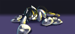 Size: 800x362 | Tagged: safe, artist:keekoi, oc, oc only, earth pony, pony, indifference, mask, palindrome get, solo
