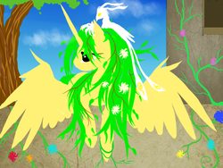 Size: 800x600 | Tagged: safe, artist:zerosmhr17, oc, oc only, alicorn, pony, alicorn oc, flower, solo