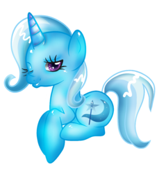 Size: 810x848 | Tagged: safe, artist:thinkingdoll, trixie, pony, unicorn, g4, female, mare, solo, wink