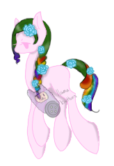 Size: 164x239 | Tagged: safe, artist:lchll, artist:xllamaxbuttonsx, oc, oc only, flower, solo