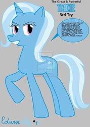 Size: 755x1059 | Tagged: safe, artist:edwinshy, trixie, pony, unicorn, g4, female, mare, ms paint, smiling, solo, text