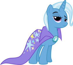 Size: 2655x2386 | Tagged: safe, artist:ready2fail, trixie, pony, unicorn, boast busters, g4, cape, clothes, female, frown, high res, lidded eyes, looking at you, mare, raised eyebrow, simple background, solo, transparent background, trixie's cape, unamused, vector