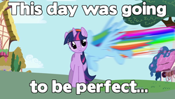 Size: 852x480 | Tagged: safe, edit, edited screencap, screencap, rainbow dash, twilight sparkle, friendship is magic, g4, image macro, this day aria