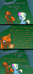 Size: 400x900 | Tagged: safe, artist:wryte, oc, oc only, oc:songbreeze, pegasus, pony, unicorn, comic, criticism, newbie artist training grounds, photo