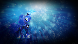 Size: 1920x1080 | Tagged: safe, artist:nsaiuvqart, princess luna, g4, female, magic, ponytail, solo, vector, wallpaper