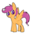 Size: 1000x1000 | Tagged: dead source, safe, artist:pegacornss, scootaloo, pegasus, pony, g4, blank flank, colored pupils, female, filly, heart eyes, looking back, simple background, solo, spread wings, standing, transparent background, wingding eyes, wings