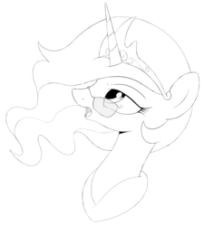 Size: 1220x1353 | Tagged: safe, artist:kas92, princess celestia, g4, female, glasses, grayscale, monochrome, portrait, simple background, solo