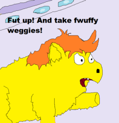 Size: 530x550 | Tagged: safe, artist:artist-kun, fluffy pony, futurama, male, meme, philip j. fry, shut up and take my money, solo