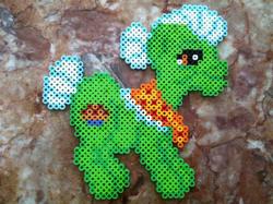 Size: 2592x1936 | Tagged: safe, artist:prettypixelations, granny smith, g4, female, irl, perler beads, photo, solo