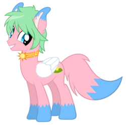 Size: 6029x6000 | Tagged: safe, artist:tzolkine, oc, oc only, oc:daybright, original species, pegasus, pony, absurd resolution, augmented tail, collar, simple background, solo, transparent background, vector