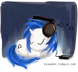 Size: 1000x928 | Tagged: safe, artist:erysz, dj pon-3, vinyl scratch, g4, female, headset, music player, solo