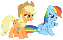 Size: 7779x5000 | Tagged: safe, artist:rainbowderp98, applejack, rainbow dash, g4, too many pinkie pies, .ai available, .svg available, absurd resolution, bored, simple background, transparent background, vector, watch