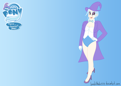 Size: 4500x3200 | Tagged: safe, artist:zamusmjolnir, trixie, human, g4, female, high res, humanized, leotard, magician outfit, smiling, solo