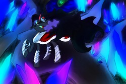 Size: 1280x856 | Tagged: safe, artist:madacon, king sombra, pony, unicorn, g4, color porn, crystal, female, mare, queen umbra, rule 63, solo