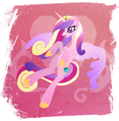 Size: 901x916 | Tagged: safe, artist:rariedash, princess cadance, alicorn, pony, g4, cutie mark, cutie mark background, female, floppy ears, hooves, horn, lineless, mare, open mouth, solo, spread wings, wings
