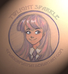 Size: 1024x1105 | Tagged: safe, artist:marionmaymay, twilight sparkle, human, g4, female, humanized, solo, traditional art