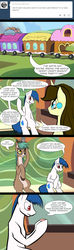 Size: 640x2168 | Tagged: safe, artist:sevireth, oc, oc only, oc:bright spark, oc:fafaeli, oc:roboshi, deer, earth pony, pony, unicorn, ask, comic, crufavers, train, tumblr