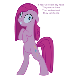 Size: 1642x1911 | Tagged: safe, pinkie pie, earth pony, pony, g4, bipedal, female, pinkamena diane pie, randy orton, rev theory, simple background, solo, song reference, transparent background, vector, voices, wwe