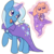 Size: 1355x1365 | Tagged: safe, artist:panda-chan, trixie, oc, oc:0r0ch1, pony, rabbit, unicorn, g4, bunny out of the hat, clothes, glowing horn, hat, horn, looking back, magic, magic trick, open mouth, rabbit oc, raised hoof, simple background, telekinesis, transparent background, trixie's hat