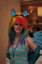 Size: 480x720 | Tagged: safe, artist:happyemorocker, rainbow dash, human, g4, cosplay, irl, irl human, kitacon, photo, solo