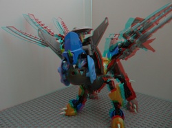Size: 1811x1346 | Tagged: safe, artist:bubsakavermin, android, robot, anaglyph 3d, barely pony related, bionicle, hero factory, lego, mecha, prototype