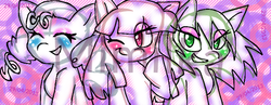 Size: 765x296 | Tagged: safe, artist:polishhedgiefangirl, pony, obtrusive watermark, ponified, the powerpuff girls, trio, watermark