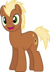 Size: 3459x5000 | Tagged: safe, artist:chainchomp2, meadow song, earth pony, pony, g4, one bad apple, absurd resolution, background pony, cute, looking at you, male, simple background, smiling, solo, stallion, transparent background, vector