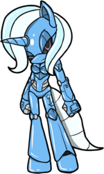 Size: 414x692 | Tagged: safe, artist:tinker-tock, trixie, robot, anthro, unguligrade anthro, g4, crossover, female, roboticization, simple background, solo, sonic the hedgehog (series), transparent background