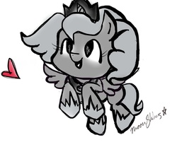 Size: 1000x900 | Tagged: safe, artist:moonshinesdraws, princess luna, g4, female, filly, flying, heart, solo, woona