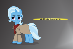 Size: 1024x687 | Tagged: safe, artist:fenixartbox, trixie, pony, unicorn, g4, clothes, female, mare, metal gear, revolver ocelot, scarf, solo