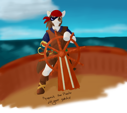 Size: 5100x4544 | Tagged: safe, artist:badunius, pipsqueak, pony, g4, absurd resolution, bipedal, male, pirate, ship, solo