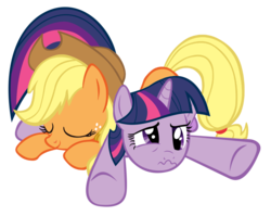 Size: 900x717 | Tagged: safe, applejack, twilight sparkle, g4, female, lesbian, ship:twijack, shipping, simple background, transparent background, vector