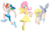 Size: 2500x1567 | Tagged: safe, artist:trinityinyang, derpy hooves, fluttershy, rainbow dash, human, g4, butt wings, clothes, converse, dress, humanized, simple background, tank top, transparent background, vector, winged humanization, winged shoes