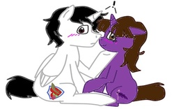 Size: 1680x1050 | Tagged: safe, artist:takeo, artist:violetfeatheroficial, oc, oc only, alicorn, pony, unicorn, alicorn oc, kissing, love