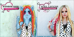 Size: 997x500 | Tagged: safe, artist:donenaya, rainbow dash, g4, album cover, avril lavigne