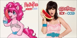 Size: 1000x500 | Tagged: safe, artist:donenaya, pinkie pie, g4, album cover, food, hot n cold, katy perry, song reference, watermelon