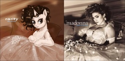 Size: 979x476 | Tagged: safe, artist:donenaya, rarity, g4, album cover, like a virgin, madonna