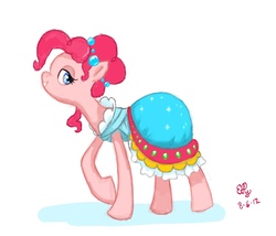 Size: 1167x1001 | Tagged: safe, artist:ellybethe, pinkie pie, journey of the spark, g4, alternate hairstyle, clothes, concept art, dress, female, solo