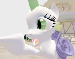 Size: 500x281 | Tagged: safe, artist:php74, rarity, spike, g4, 3d, female, fusion, solo, source filmmaker, wat