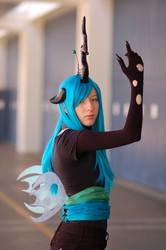 Size: 638x960 | Tagged: source needed, safe, artist:thestormypetrelofcosplay, queen chrysalis, human, g4, anime expo, cosplay, irl, irl human, photo, solo