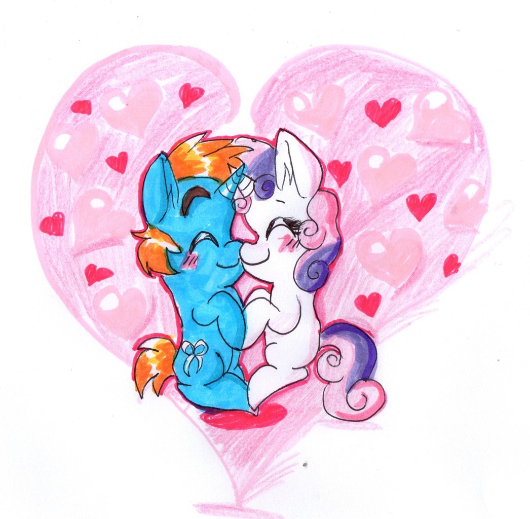 422323 Safe Artist Meadowthepikachu Snips Sweetie Belle Blushing Cute Female Heart