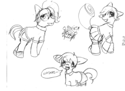 Size: 900x653 | Tagged: safe, artist:martina313, human, clem foote, crystal flowers, monochrome, ponified, psychonauts