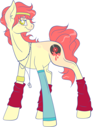 Size: 674x915 | Tagged: safe, artist:legalese, oc, oc only, earth pony, pony, dog tags, leg warmers, solo