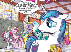 Size: 988x723 | Tagged: safe, edit, idw, buck withers, cherry berry, diamond rose, lemony gem, princess cadance, shining armor, spring melody, sprinkle medley, g4, comic cover, cover, school, song reference, teenage dirtbag, wheatus