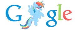 Size: 1800x700 | Tagged: safe, artist:thepatrollpl, rainbow dash, g4, female, google, logo, solo, theme