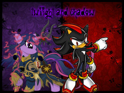 Size: 1024x768 | Tagged: safe, artist:shadowandtwilight, twilight sparkle, g4, crossover, male, shadow the hedgehog, sonic the hedgehog, sonic the hedgehog (series), vector, wallpaper, warhammer (game), warhammer 40k