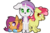 Size: 1500x1000 | Tagged: safe, artist:zoiby, apple bloom, scootaloo, sweetie belle, dog, g4, cutie mark crusaders, dogified, puppy bloom, species swap, tongue out