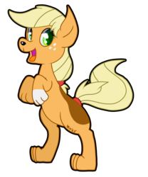 Size: 1000x1200 | Tagged: safe, artist:zoiby, applejack, dog, g4, appledog, dogified, female, simple background, solo, species swap