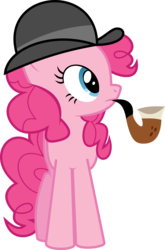 Size: 3948x6000 | Tagged: safe, artist:synch-anon, artist:twiforce, pinkie pie, g4, mmmystery on the friendship express, absurd resolution, female, hat, pipe, simple background, solo, transparent background, vector